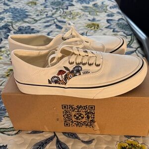 Vans White Sneakers with Floral Design